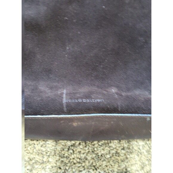 Vtg Press & Bastyan Italian Leather suede Dark Brown Tote Bag Large Rare EUC - Picture 7 of 16